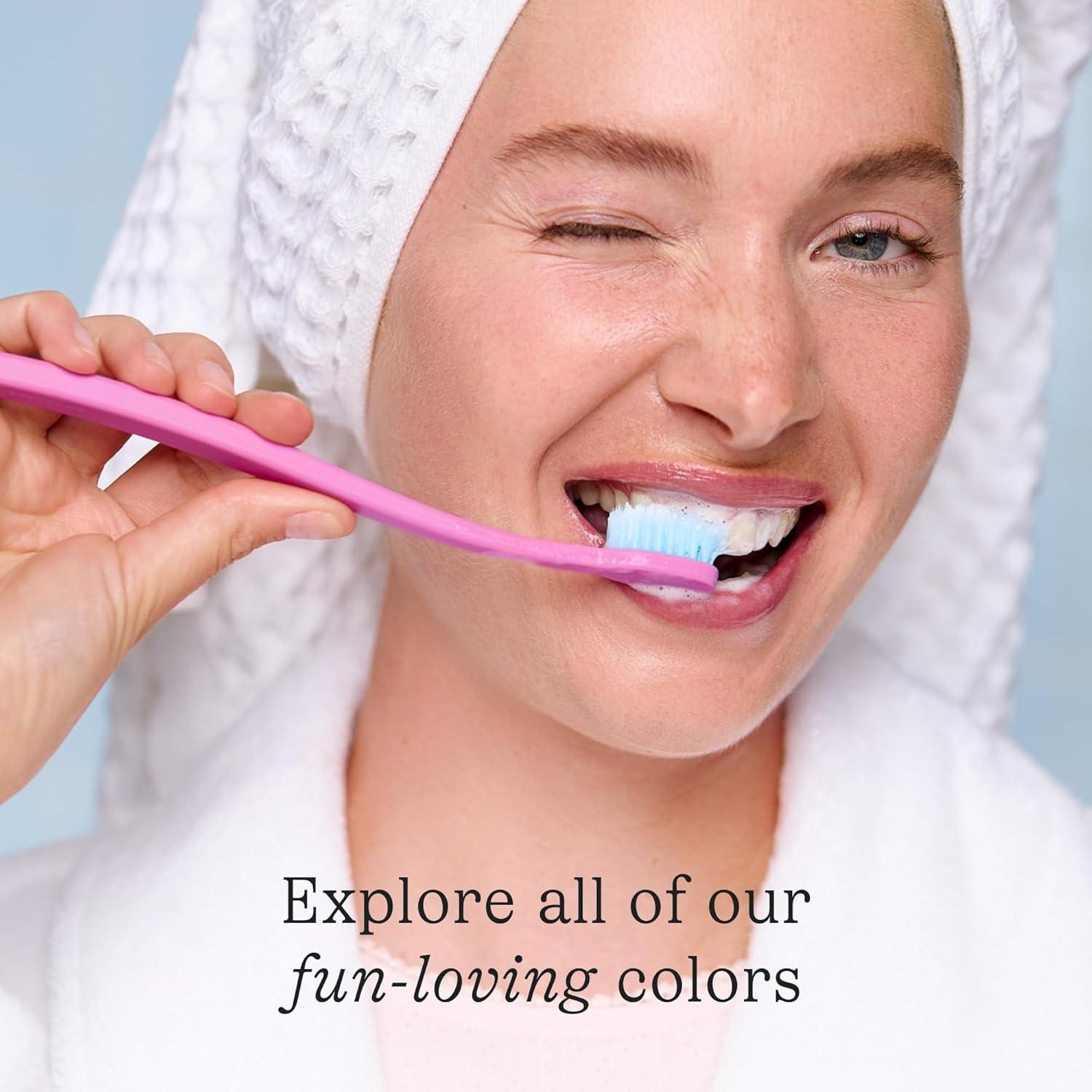 image:imageCocolab Cocobrush Ultra Soft Toothbrush Compact Head Bristles for Teeth Cleaning Sensitive Gums Oral Care Manual Toothbrush for Adults and Kids Limoncello YellowPool Blue