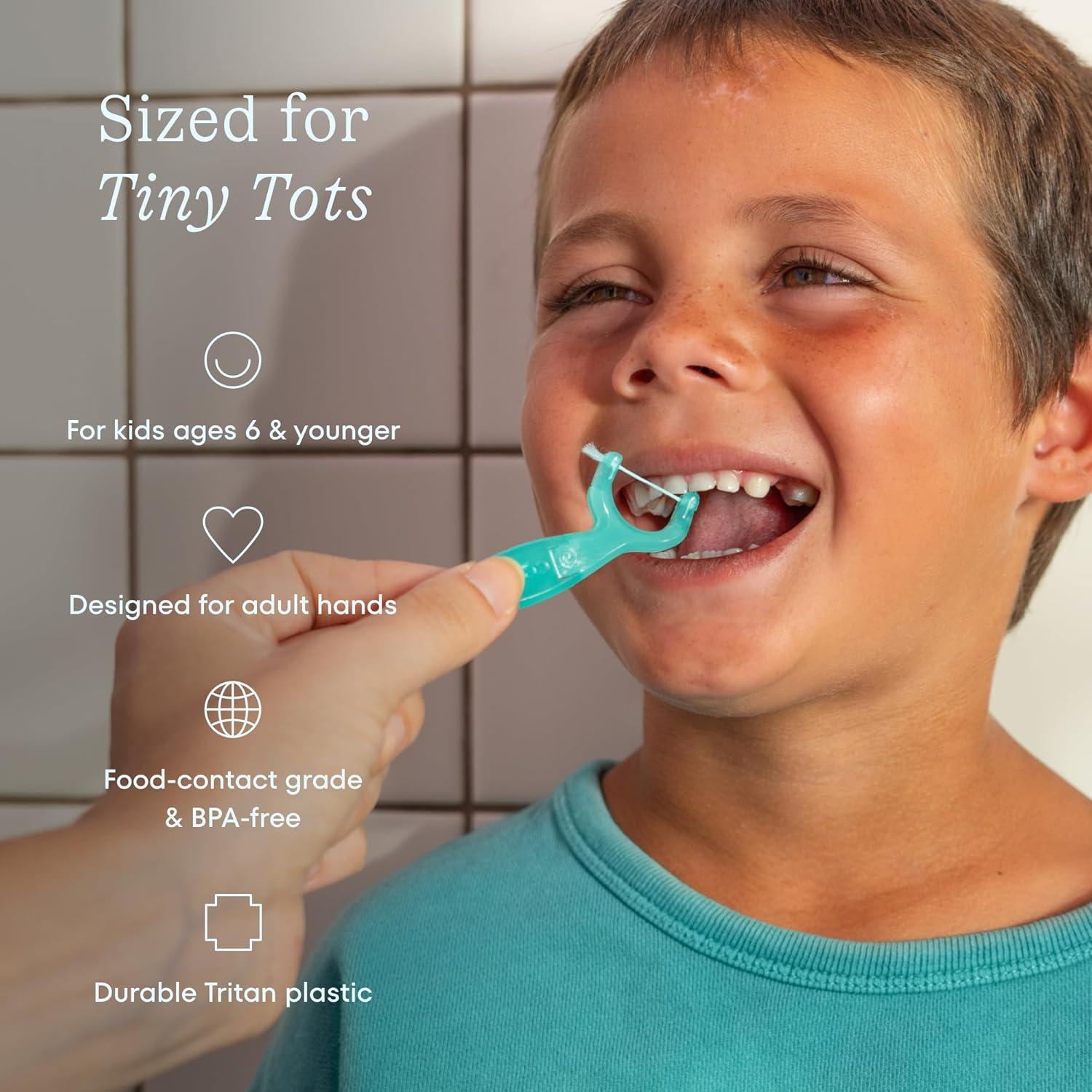 image:imageCocolab Kids Reflosser for Ages 5 amp Under Reusable BPAFree Flosser for Children with Sticker Pack DentistDesigned EcoFriendly Floss Holder for Healthy Teeth Floss Not Included