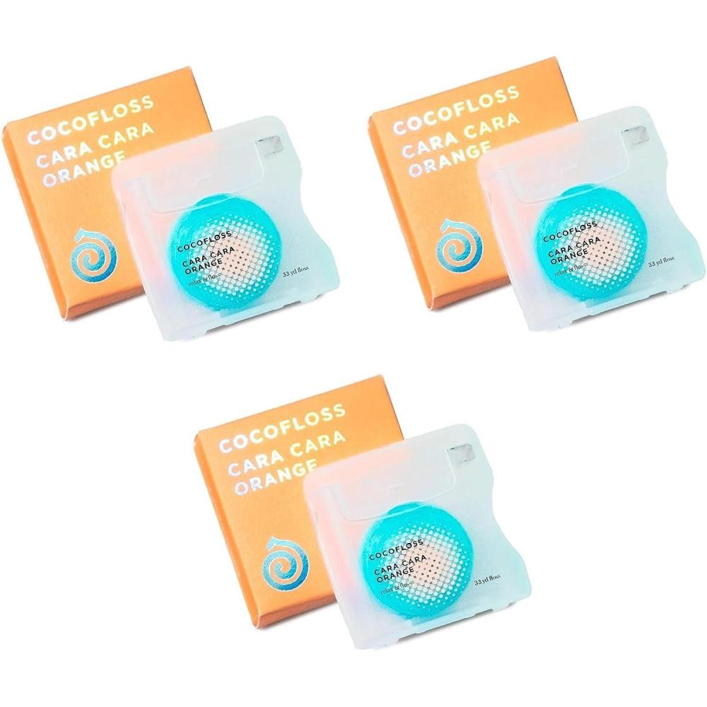 image:imageCocofloss Woven Dental Floss DentistDesigned Oral Care Orange Scent Waxed Expanding KidFriendly String Floss with Coconut Oil 1 Spool 33 yd99 Foot Pack of 3
