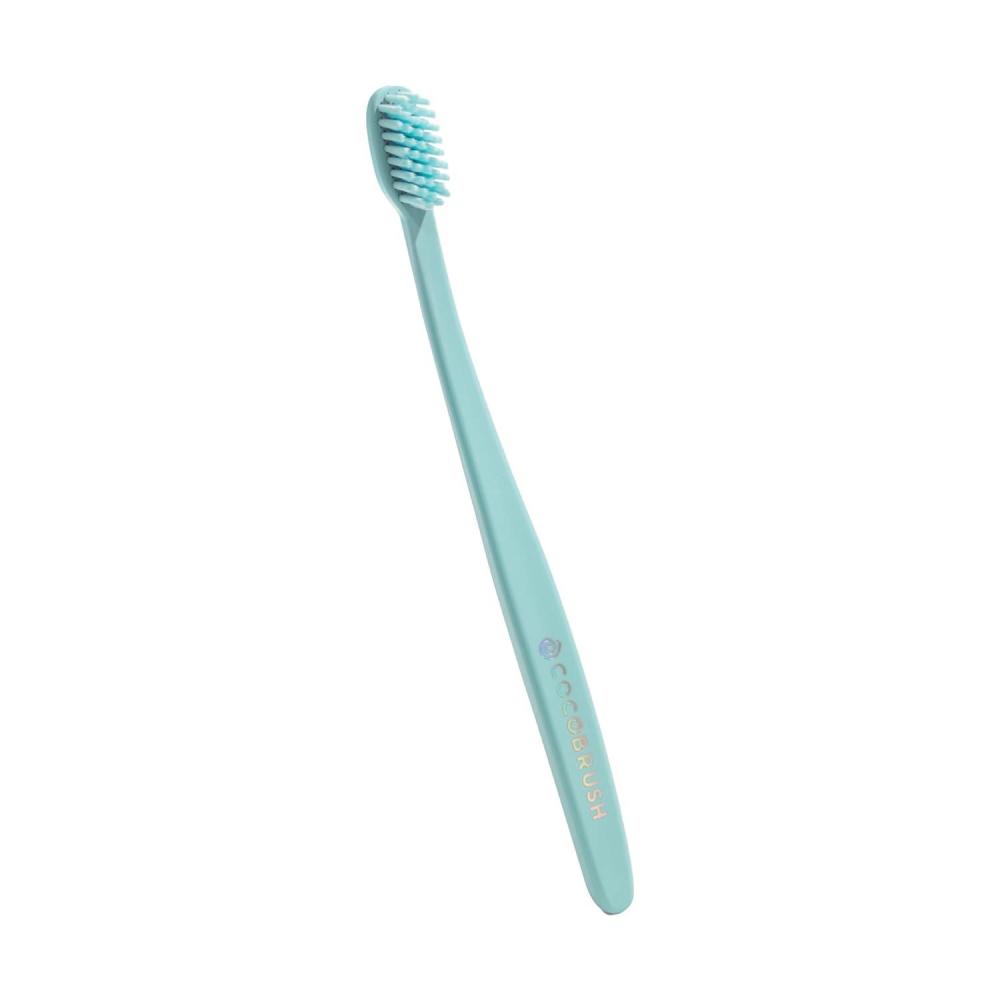 image:imageCocolab Cocobrush Ultra Soft Toothbrush Compact Head Bristles for Teeth Cleaning Sensitive Gums Oral Care Manual Toothbrush for Adults and Kids Limoncello YellowBlue