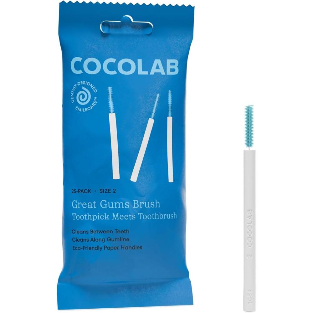 image:imageCocolab Great Gums Brush Soft Interdental Brushes for Tight Spaces Between Teeth Dental Floss Picks for Effective Teeth Cleaning and Oral Care Suitable for Braces Size 0 25 Count2