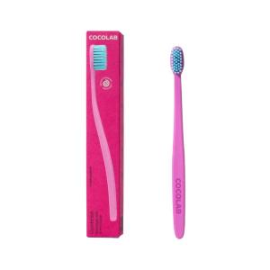 Cocolab Cocobrush Ultra Soft Toothbrush, Compact Head Bristles for Teeth Cleaning, Sensitive Gums Oral Care, Manual Toothbrush for Adults and Kids, Limoncello Yellow(Cherry Blossom)