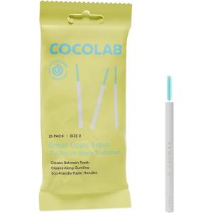 Cocolab Great Gums Brush, Soft Interdental Brushes for Tight Spaces Between Teeth, Dental Floss Picks for Effective Teeth Cleaning and Oral Care, Suitable for Braces, Size 0, 25 Count(Size 0)