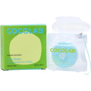 Cocolab Woven Dental Floss, Dentist-Designed Oral Care, Coconut Scent, Waxed, Expanding, Vegan, Kid-Friendly String Floss with Coconut Oil, 1 Spool (33 yd)(99 Foot (Pack of 1))