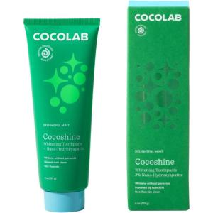Cocoshine Teeth Whitening Toothpaste by Cocolab, Nano-Hydroxyapatite Toothpaste, Non-Fluoride with Xylitol and Coconut Oil, Gently Formulated for Sensitive Teeth, Adults and Kids, Pina Colada, 3.4 Oz(Delightful Mint  4 oz)